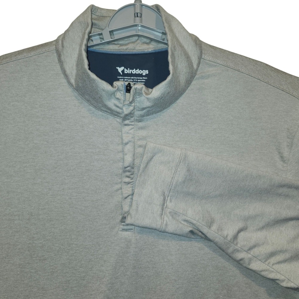 Birddogs Mens XXL Quarter‎ Zip Pullover Gray Heather Athletic Golf Shirt LINED